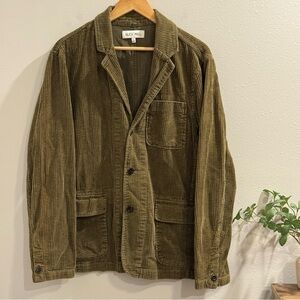 Alex Mill Men's Large Olive Green Rugged Corduroy Mill Blazer Sack Jacket Casual